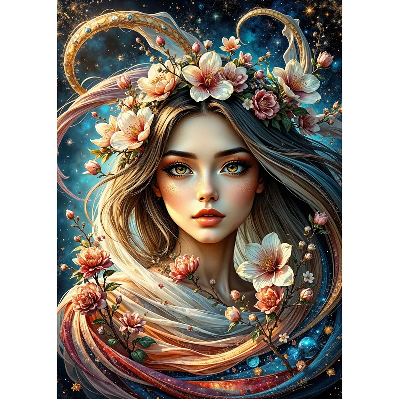 5D Diamond Painting – Celestia, Wächterin der Sterne