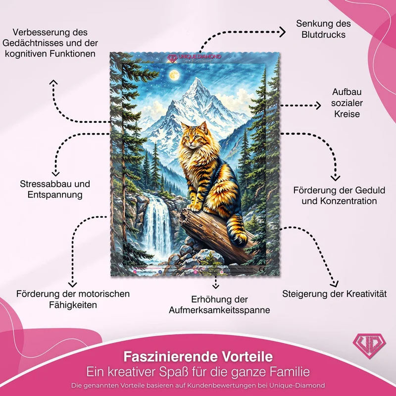 5D Diamond Painting – Majestätische Bergkatze