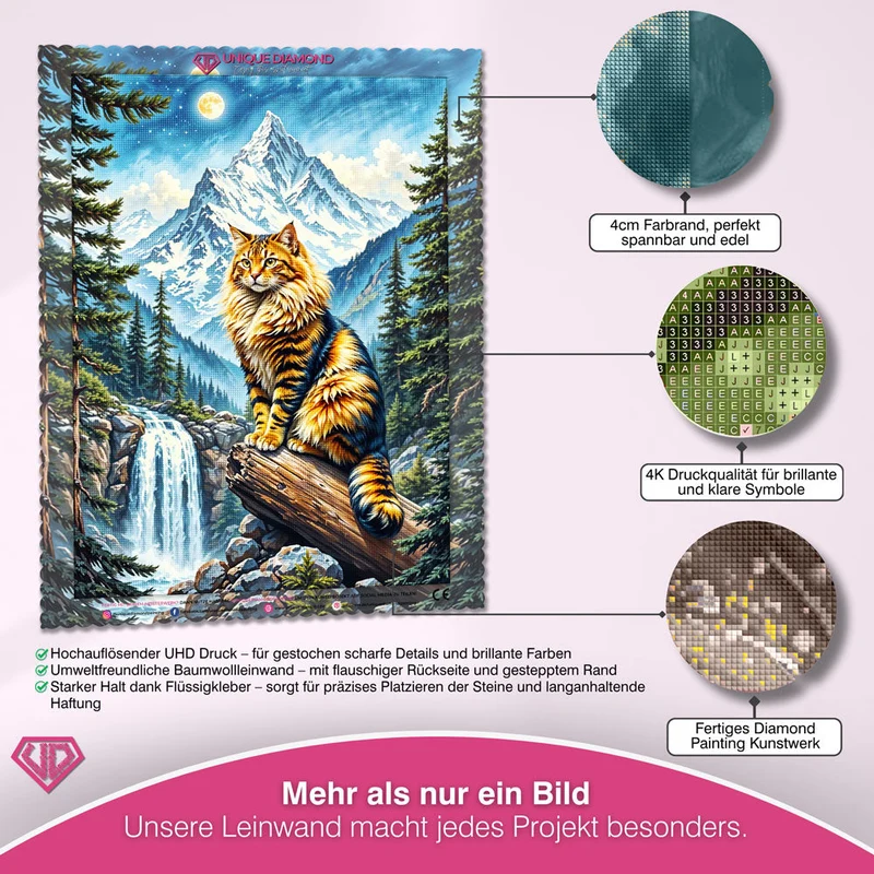 5D Diamond Painting – Majestätische Bergkatze