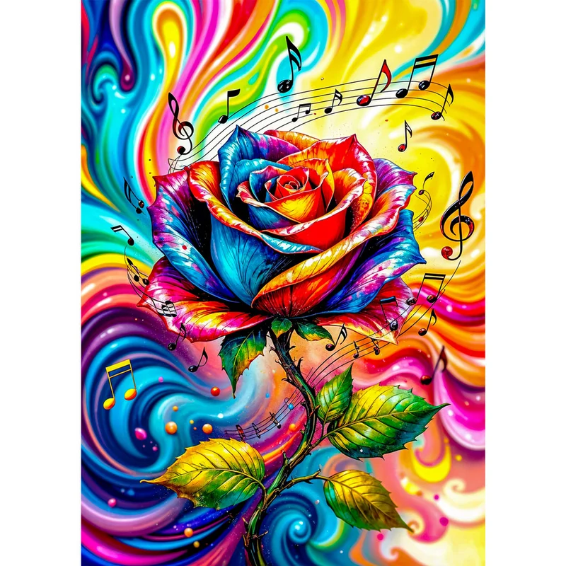 5D Diamond Painting – Melodische Farbblüte