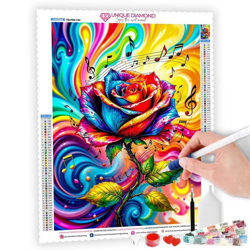 5D Diamond Painting – Melodische Farbblüte