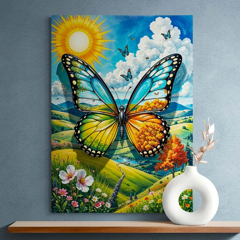 5D Diamond Painting – Schmetterlingszauber der Jahreszeiten
