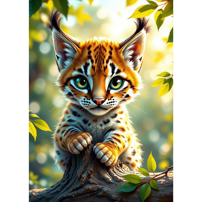 5D Diamond Painting – Junges Luchsabenteuer