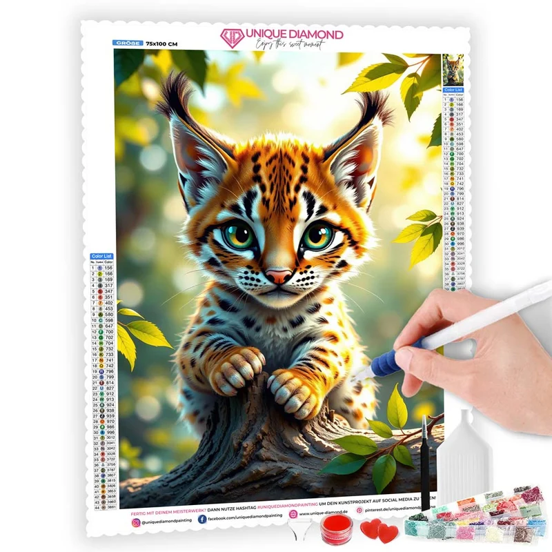 5D Diamond Painting – Junges Luchsabenteuer