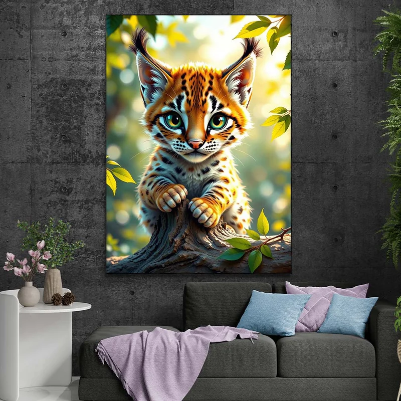 5D Diamond Painting – Junges Luchsabenteuer