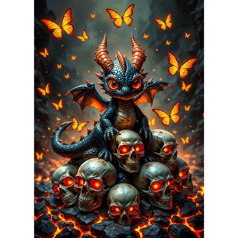 5D Diamond Painting – Baby-Drache der Feuerlande