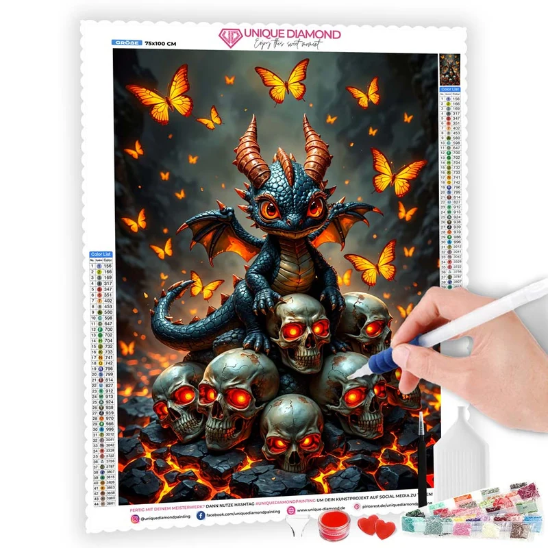 5D Diamond Painting – Baby-Drache der Feuerlande
