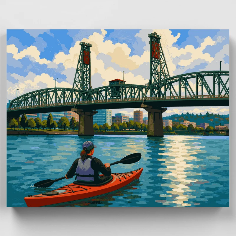 Hawthorne Bridge Paddle - Paint by Numbers Kit