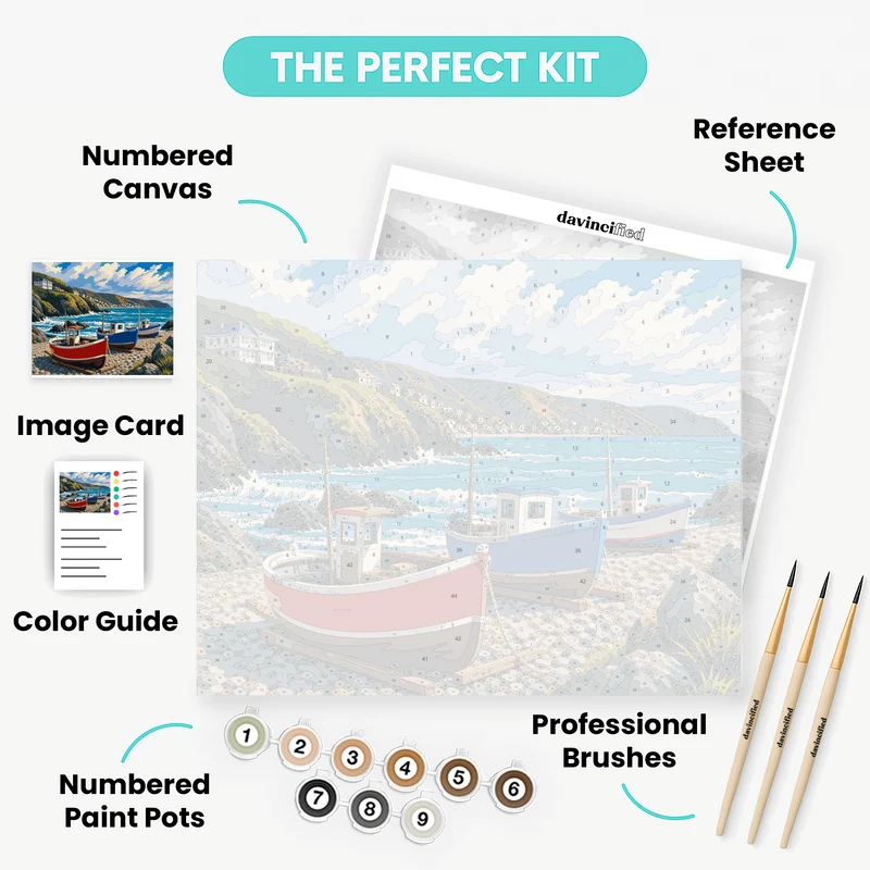 Island Bay Fishing Boats - Paint by Numbers Kit