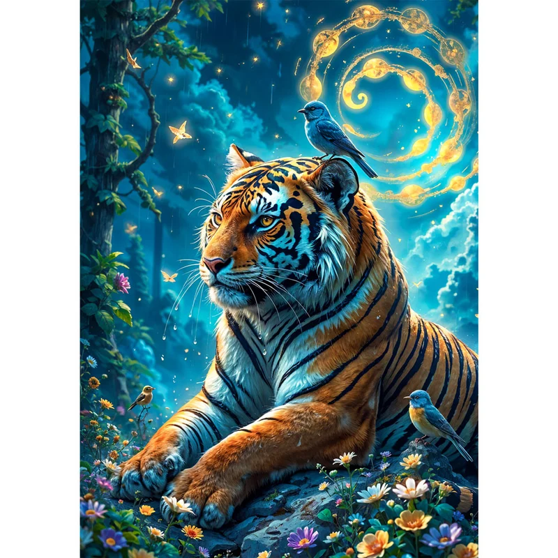 5D Diamond Painting – Magischer Tiger