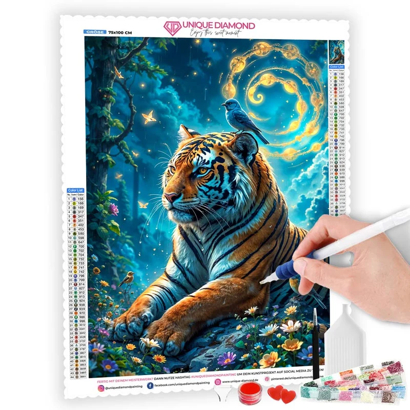 5D Diamond Painting – Magischer Tiger