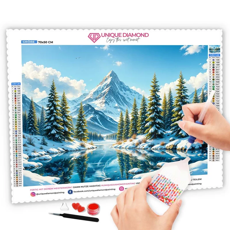 5D Diamond Painting – Winterzauber am Kristallsee