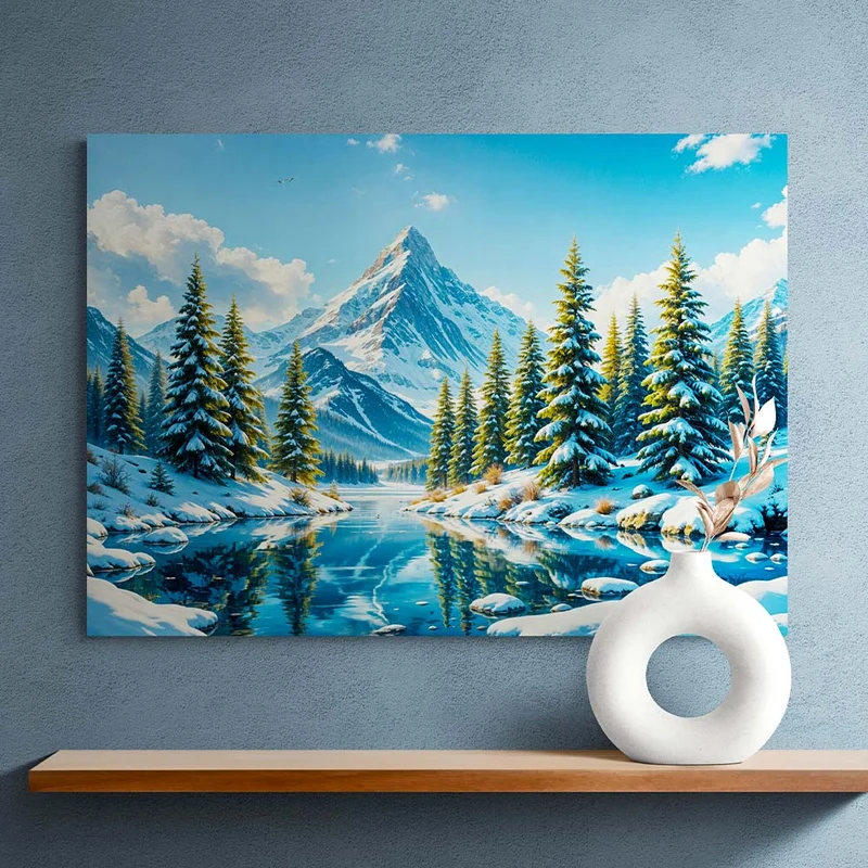 5D Diamond Painting – Winterzauber am Kristallsee