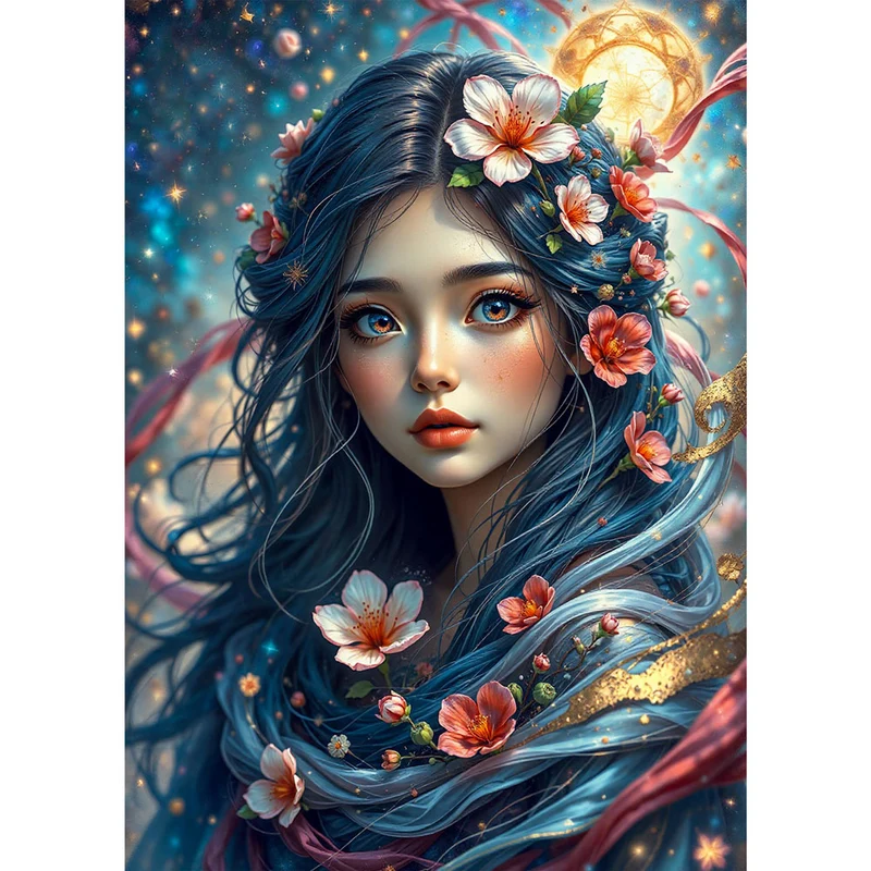 5D Diamond Painting – Lunara, Blütenzauber des Himmels