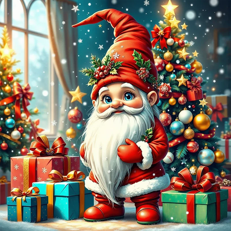 5D Diamond Painting – Fröhlicher Weihnachtswichtel