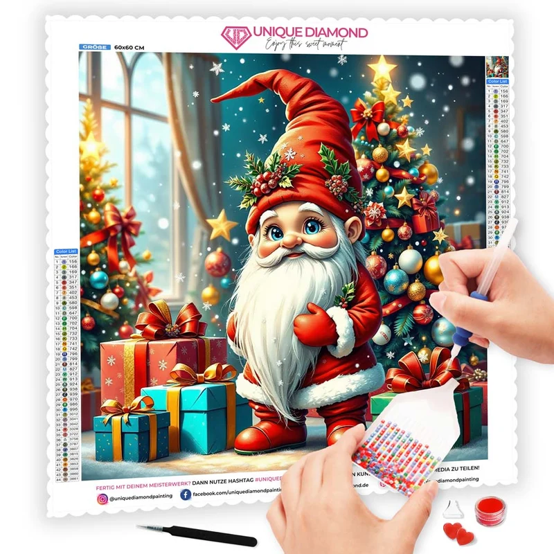 5D Diamond Painting – Fröhlicher Weihnachtswichtel