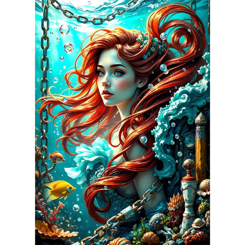 5D Diamond Painting – Mystische Meerjungfrau