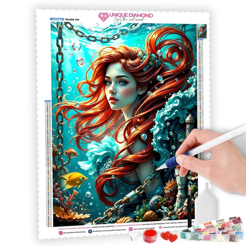 5D Diamond Painting – Mystische Meerjungfrau