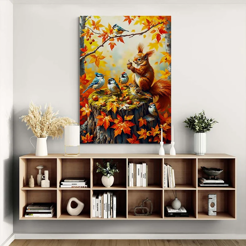 5D Diamond Painting – Herbstfreunde im Wald