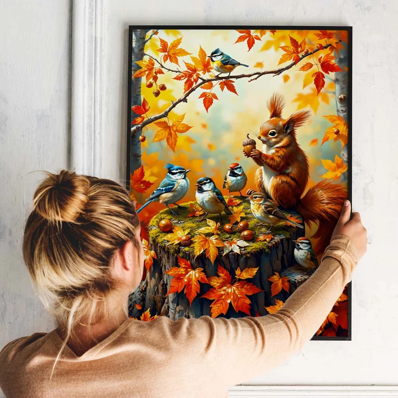 5D Diamond Painting – Herbstfreunde im Wald