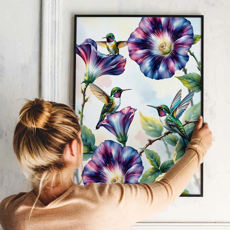 5D Diamond Painting – Kolibris und Blütenzauber