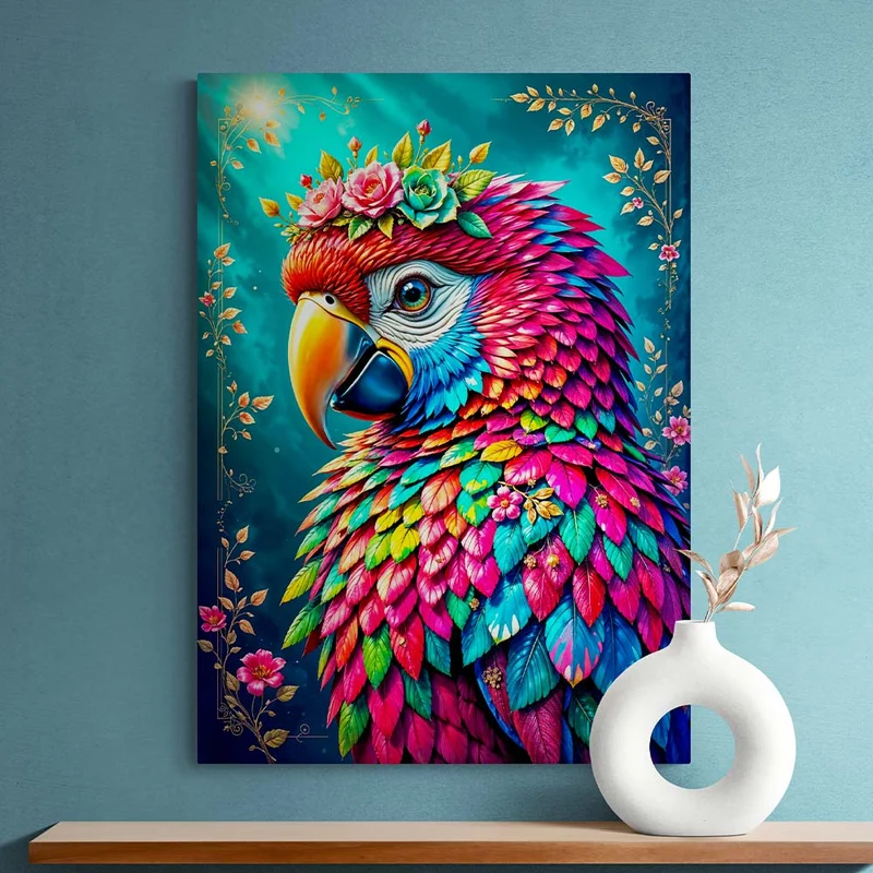 5D Diamond Painting – Majestätischer Papagei Aurora