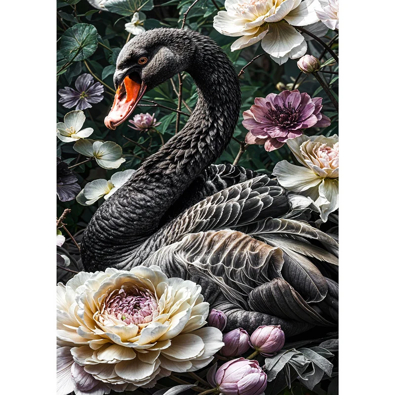 5D Diamond Painting – Eleganz des Schwarzen Schwans