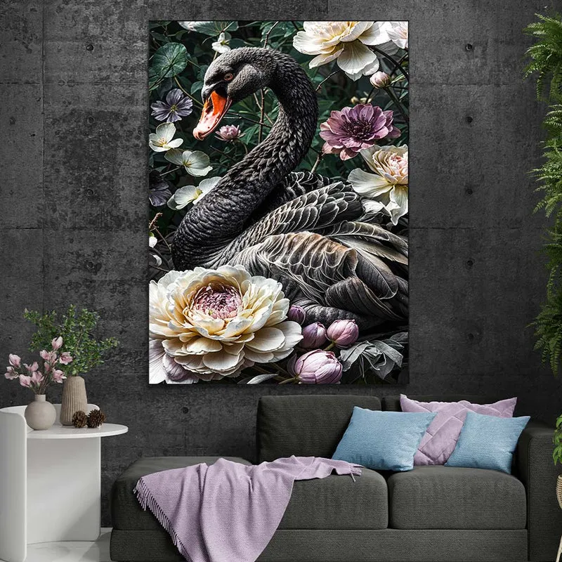 5D Diamond Painting – Eleganz des Schwarzen Schwans