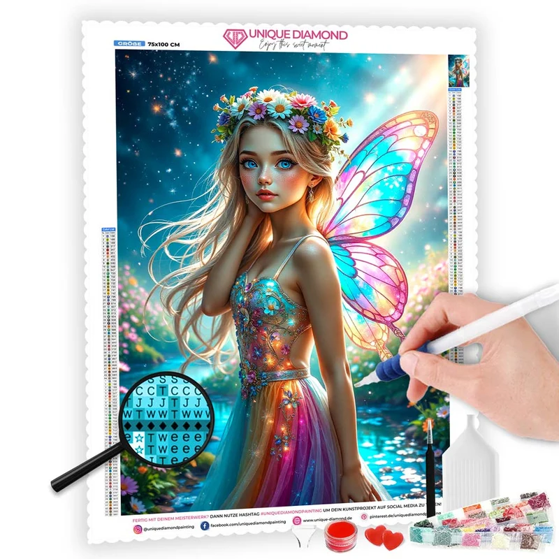 5D Diamond Painting – Magische Blumenfee