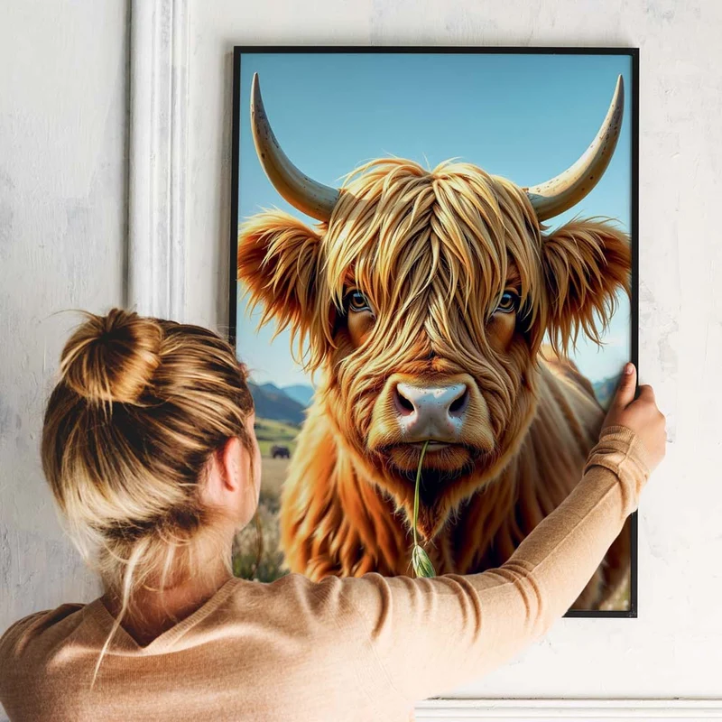 5D Diamond Painting – Hochlandrind im Sonnenlicht