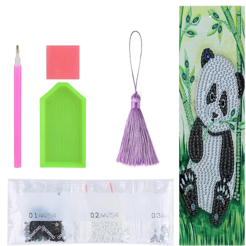 Diamond Painting Lesezeichen Panda