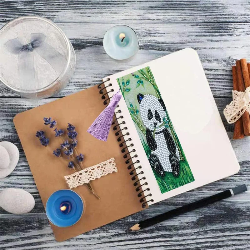 Diamond Painting Lesezeichen Panda