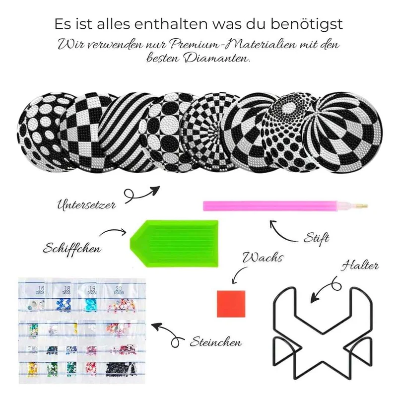 5D Diamond Painting Untersetzer - Optische Illusion