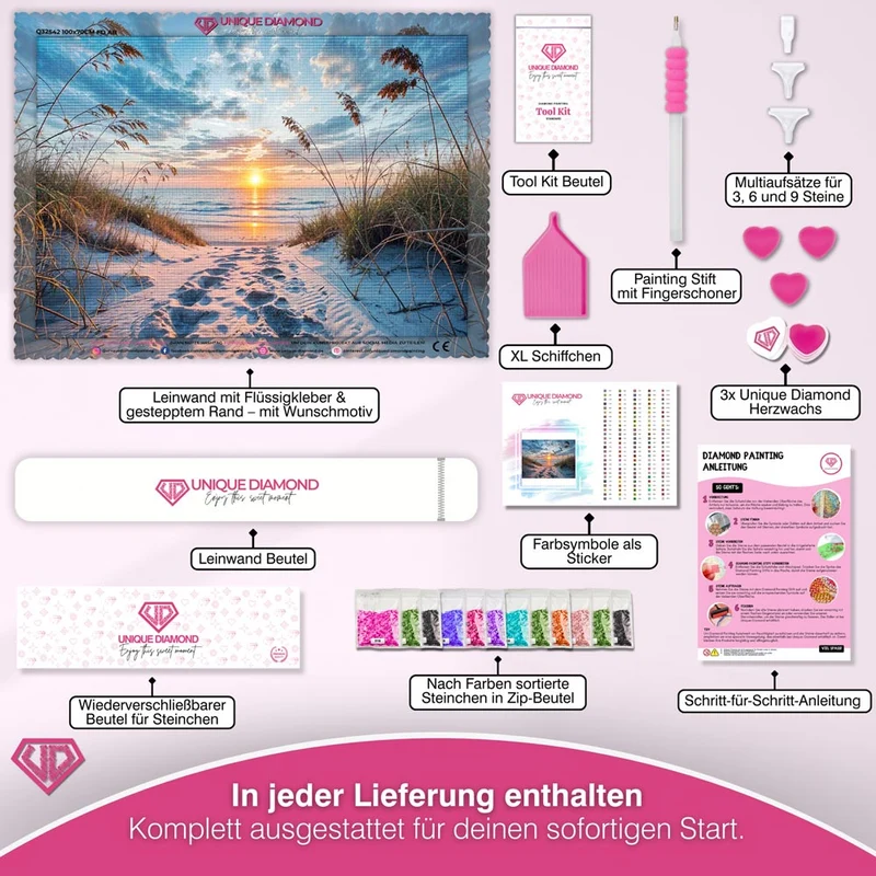5D Diamond Painting – Pfad zum Sonnenuntergang