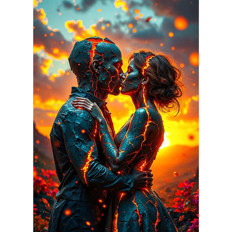 5D Diamond Painting – Vulkanische Liebe