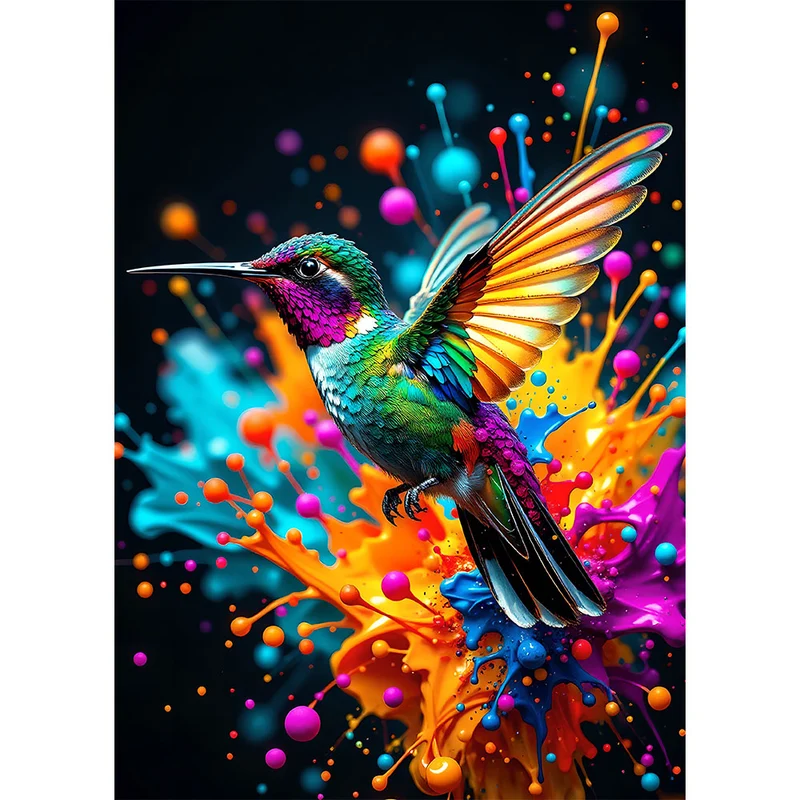 5D Diamond Painting – Farbenspiel des Kolibris