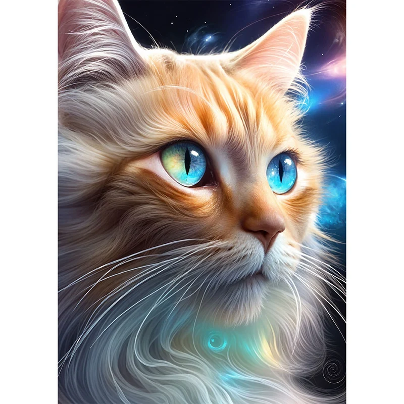 5D Diamond Painting – Lunas galaktischer Blick