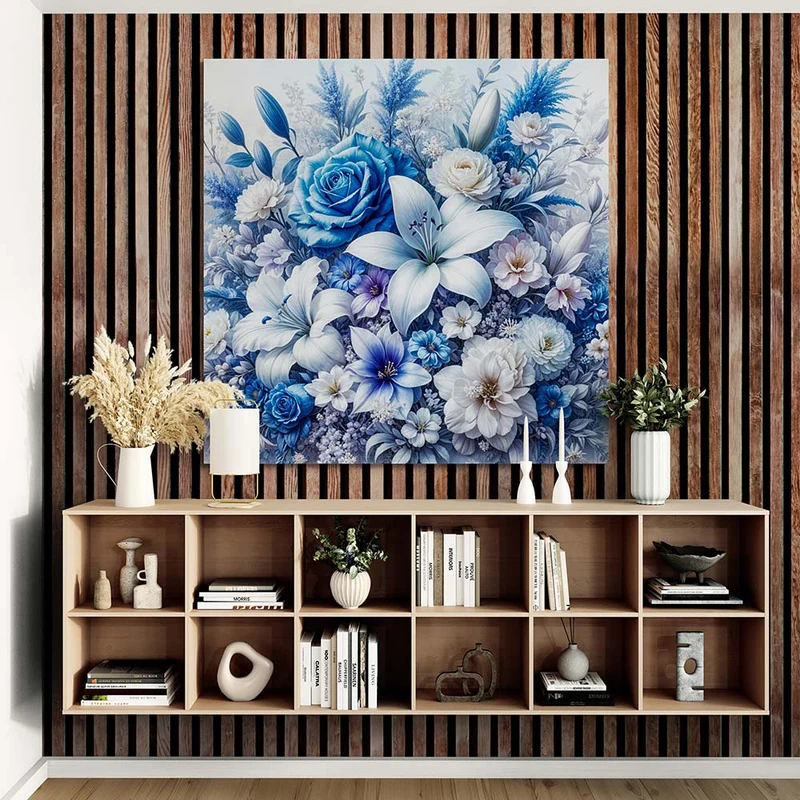 5D Diamond Painting – Eiskristall-Blüten