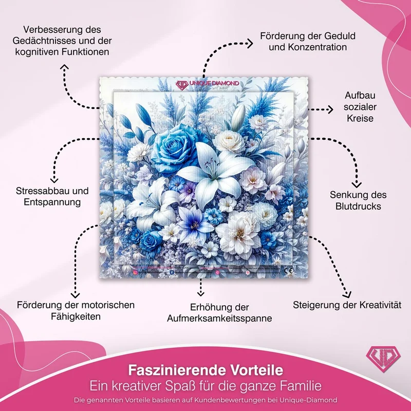 5D Diamond Painting – Eiskristall-Blüten