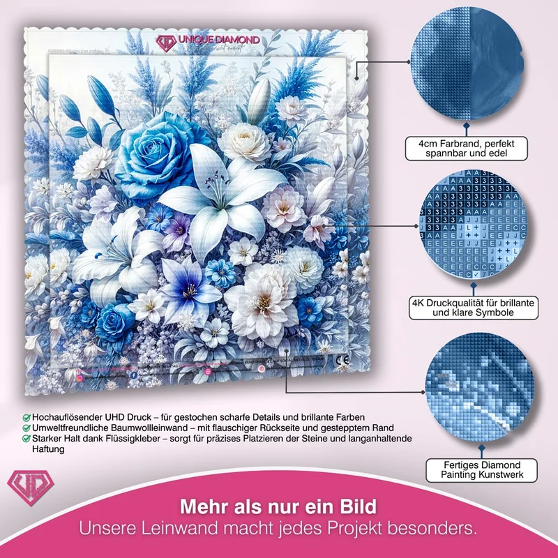 5D Diamond Painting – Eiskristall-Blüten