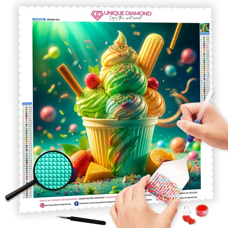 5D Diamond Painting – Süßer Eisbecher