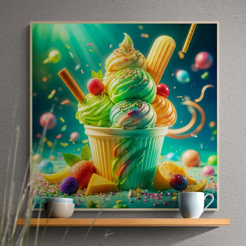 5D Diamond Painting – Süßer Eisbecher