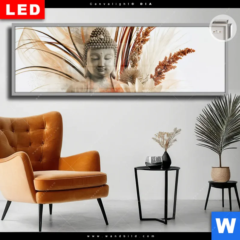 Leuchtbild Acrylglas Canvalight® DIA | Buddha – Harmonie der Natur | Panorama