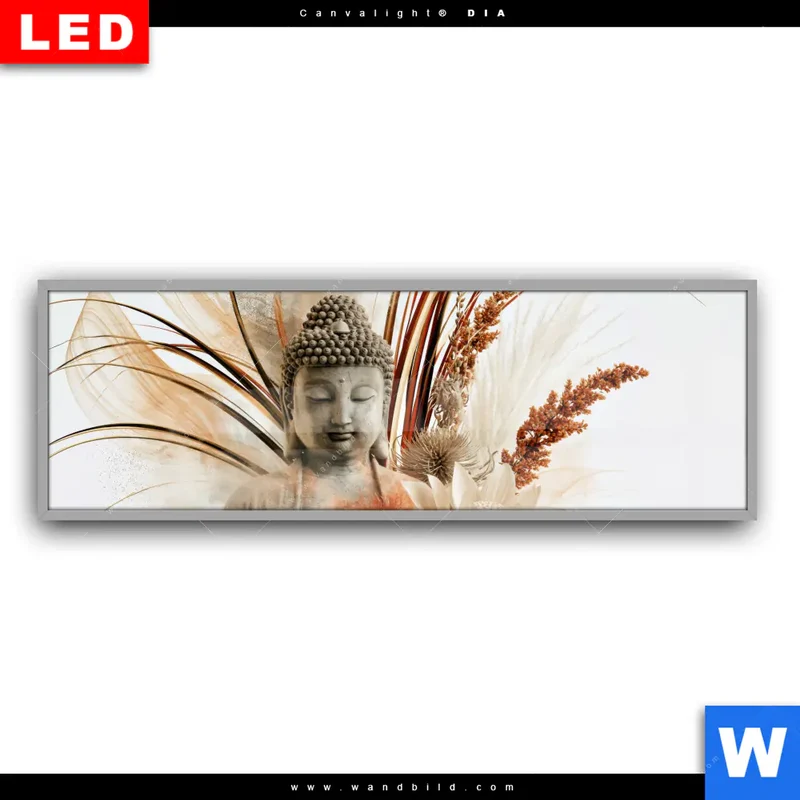 Leuchtbild Acrylglas Canvalight® DIA | Buddha – Harmonie der Natur | Panorama