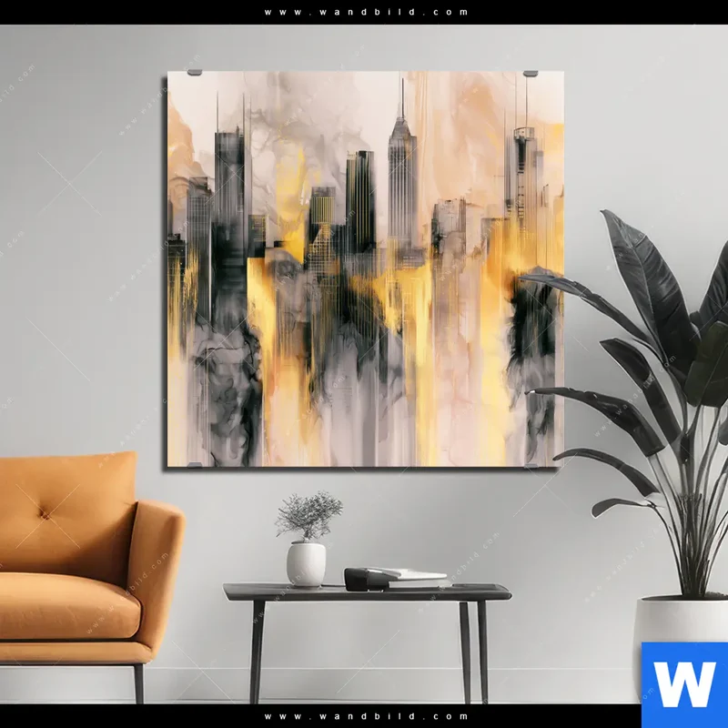 Alu-Dibond Bild | Metropole im Morgenlicht | Quadrat