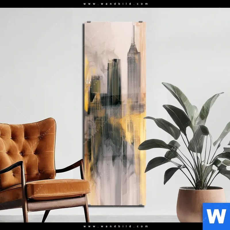 Acrylglasbild | Metropole im Morgenlicht | Schmal