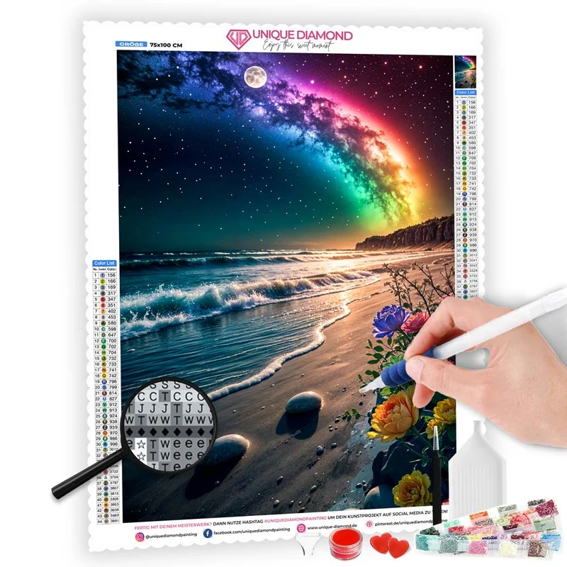 5D Diamond Painting – Sternenhimmel am Meeresufer