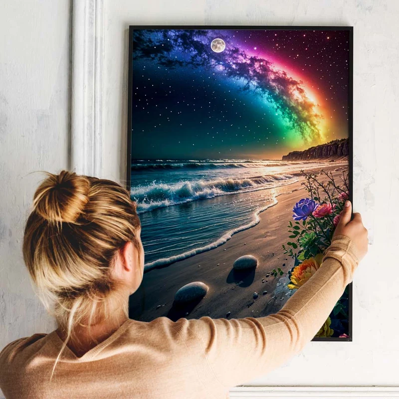 5D Diamond Painting – Sternenhimmel am Meeresufer
