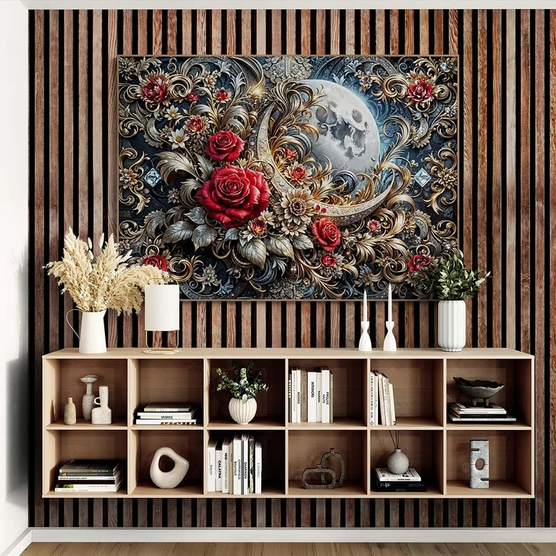 5D Diamond Painting – Mondblüte in Gold
