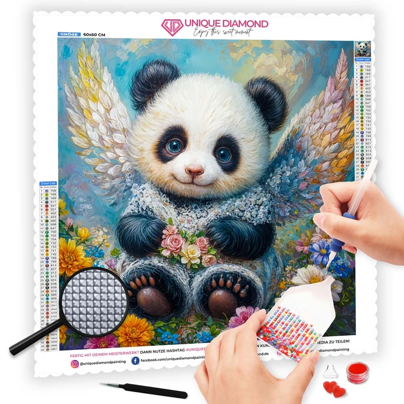5D Diamond Painting - Blumiger Pandawächter